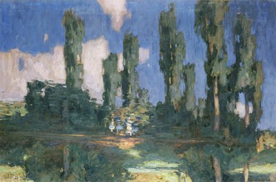 Poplars by Water by Otto Ubbelohde